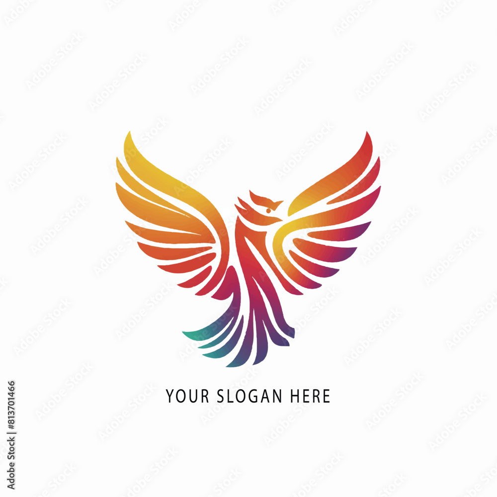 Obraz premium colorful bird logo gradient vector