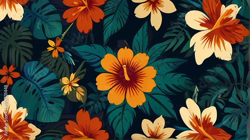 Hawaii Pattern With Retro Style Background