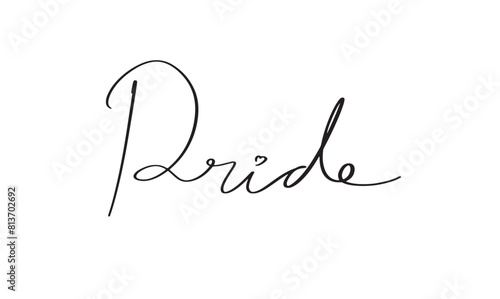 Pride text calligraphy font hand lettering black dark color symbol sign pride gay lesbian homosexuality love community group diversity trangender bisexual 1 june month first vector illustration design