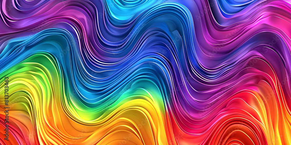Vibrant Rainbow Gradients Modern Abstract Background, Fluid Colorful Waves Contemporary Artwork