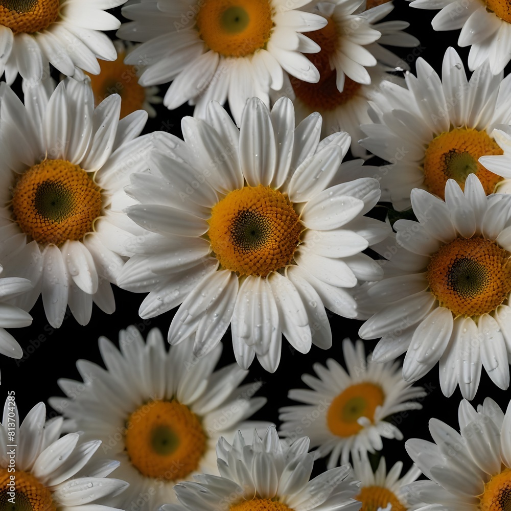 Fototapeta premium Default_De_belles_marguerites_blanches_sur_fond_noir_avec_des_3.jpg