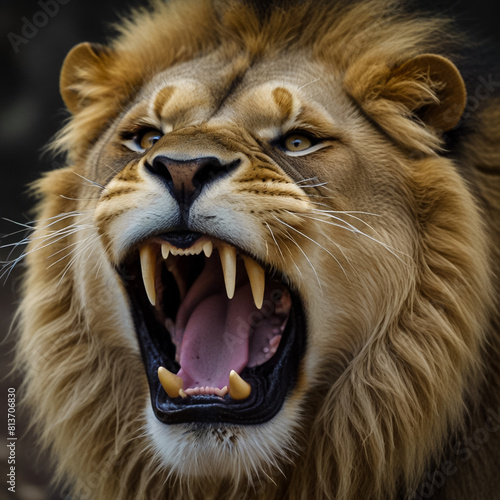 Lions are majestic carnivores known for their distinctive manes  present in males  and powerful roars. They inhabit savannas and grasslands in Africa  forming social groups called prides led by domina