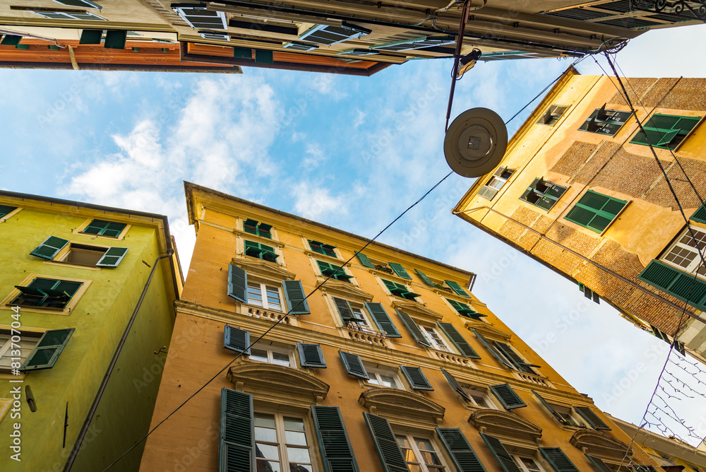 Φωτογραφία Ancent historical buildings in the centre of the village of Varazze, Liguria, Italy