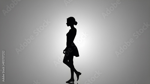 Beautiful silhouette woman in front of white background, Generative AI © Tark