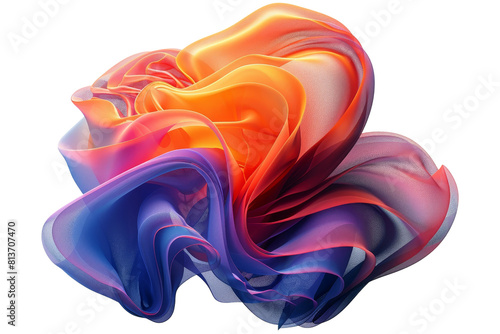A colorful, abstract flower made of different colored ribbons. The colors are bright and vibrant, creating a sense of energy and movement. The flower appears to be made of many different pieces