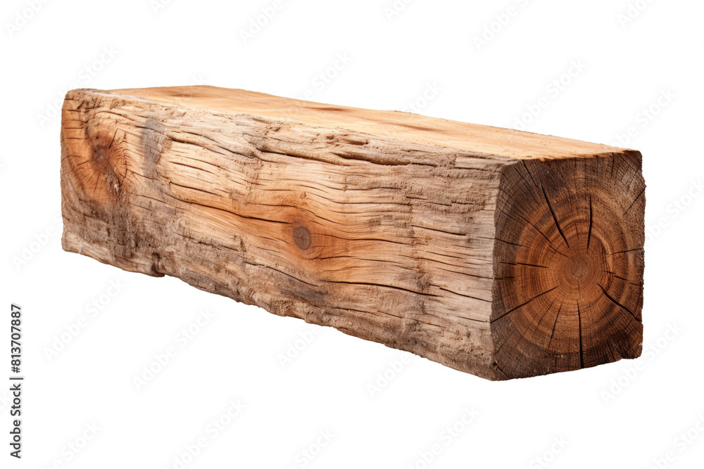Fototapeta premium A large log with a hole in the middle. The log is brown and has a rough texture