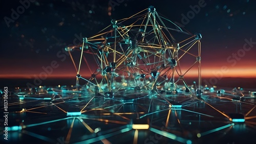Explore the Future of Connectivity with Network Pattern Technology  A Seamless Vector Illustration for Digital Design  Redefining Connections  A 3D Molecular Structure Illustration  Bridging the Gap  