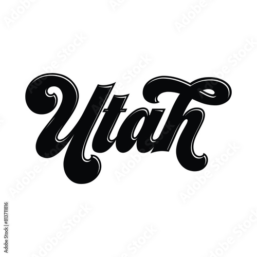 Vector Utah text typography design for tshirt hoodie baseball cap jacket and other uses vector