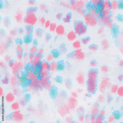 Tie Dye Rainbow Round. Rainbow Tie Dye. Swirl Pattern. 1960 Bright Texture. Psychedelic Spiral Background. Multi Color Swirl Pattern. Pink Tie Dye. Vector Rainbow Batik. Grunge Tiedye Pattern.