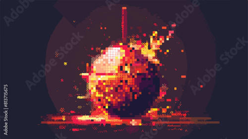 color pixelated bomb ready to explode vector illustration