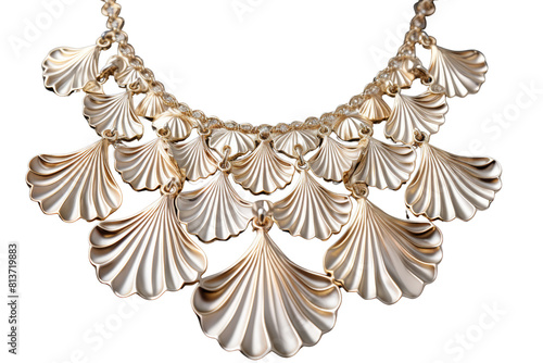 A necklace with a lot of shells on it