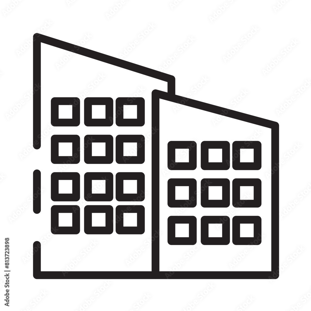 Buildings Monuments Office Line Icon Buildings Monuments Office Line Icon