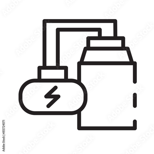 Energy Biogas Plant Line Icon