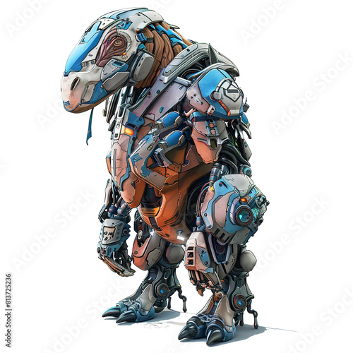 3D hippopotamus cyborg cartoon character. Modern hippo robot cartoon. Realistic robot hippopotamus