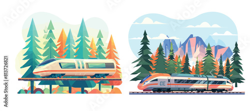 Rail railway. Rail landscape. Modern rail landscape. Rapid transport