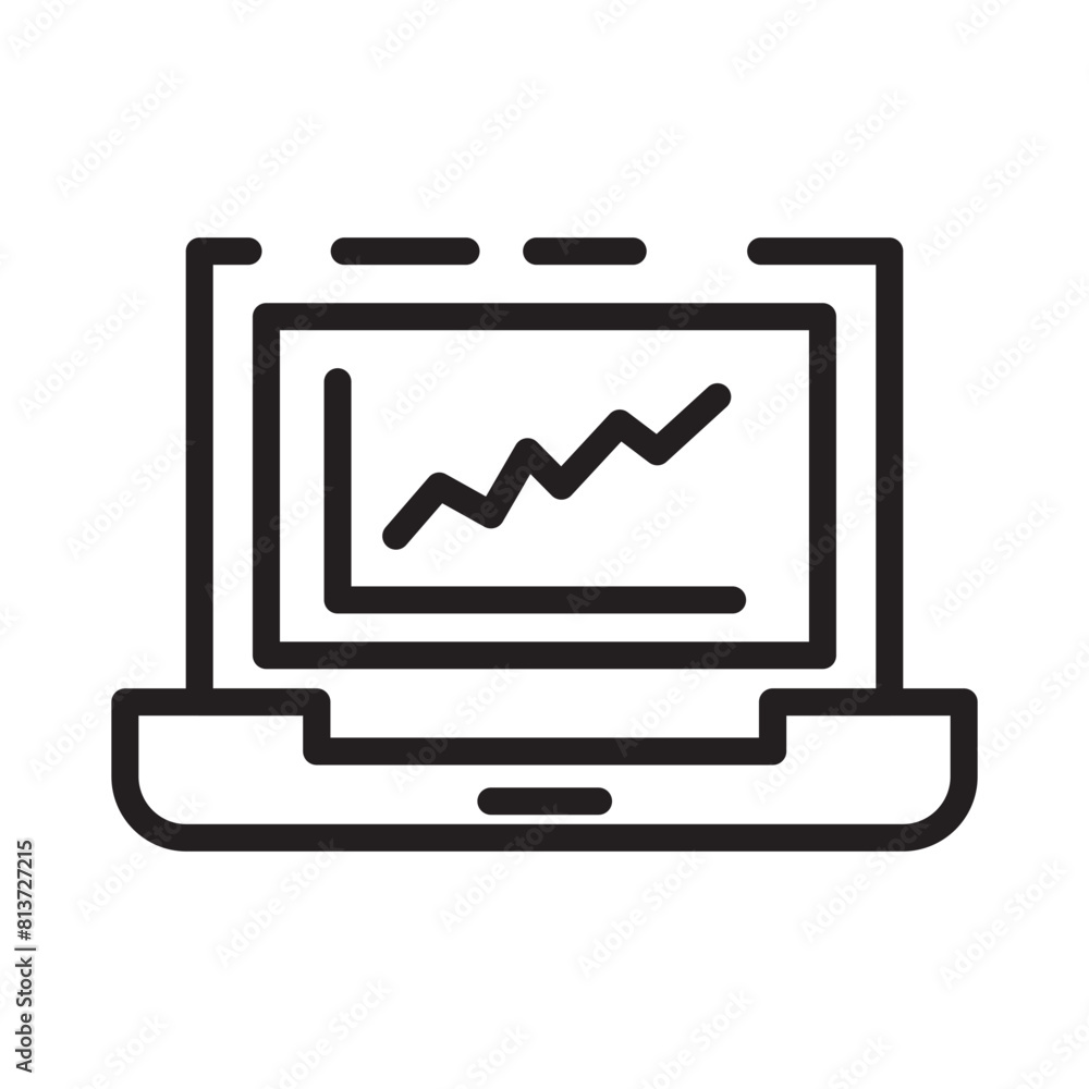 Digital Marketing Report Line Icon Digital Marketing Report Line Icon