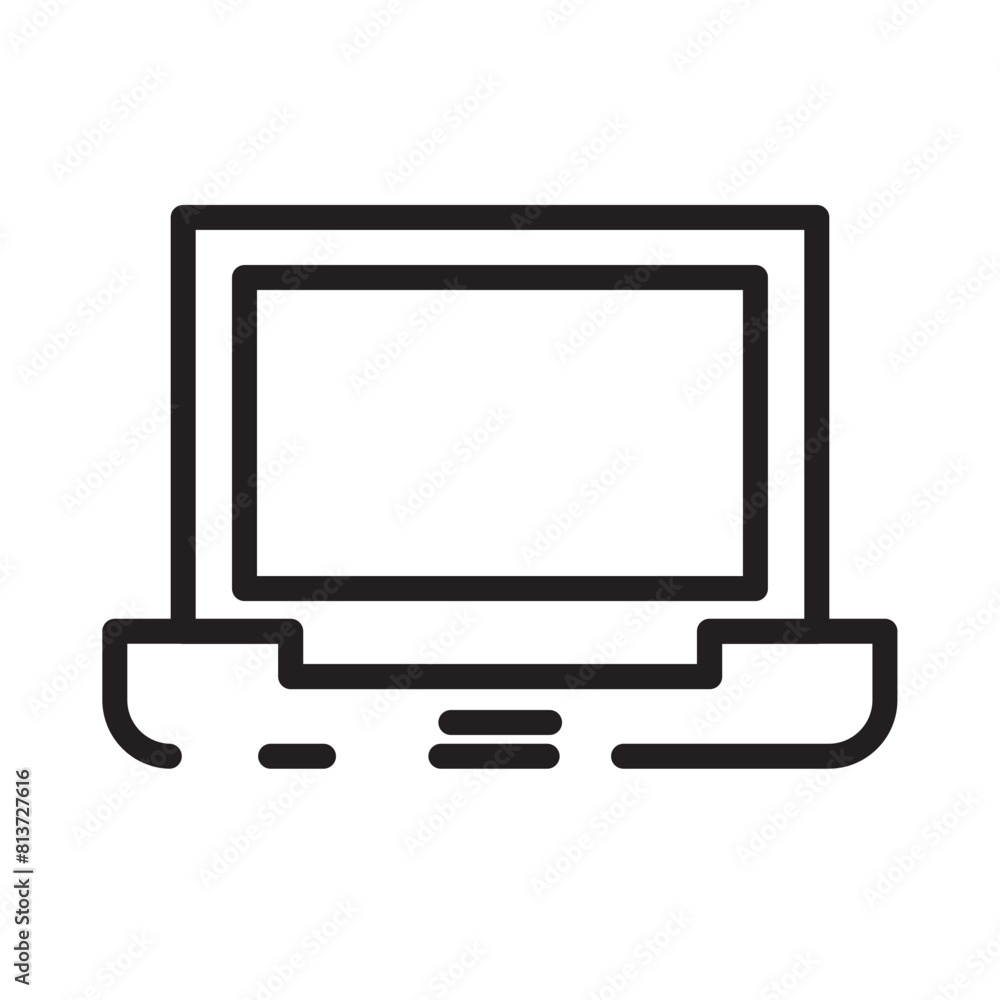 Advertisement Laptop Sponsor Line Icon Advertisement Laptop Sponsor Line Icon