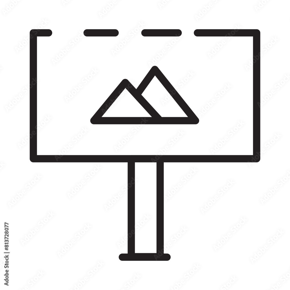 Advertisement Banner Billboard Line Icon Advertisement Banner Billboard Line Icon