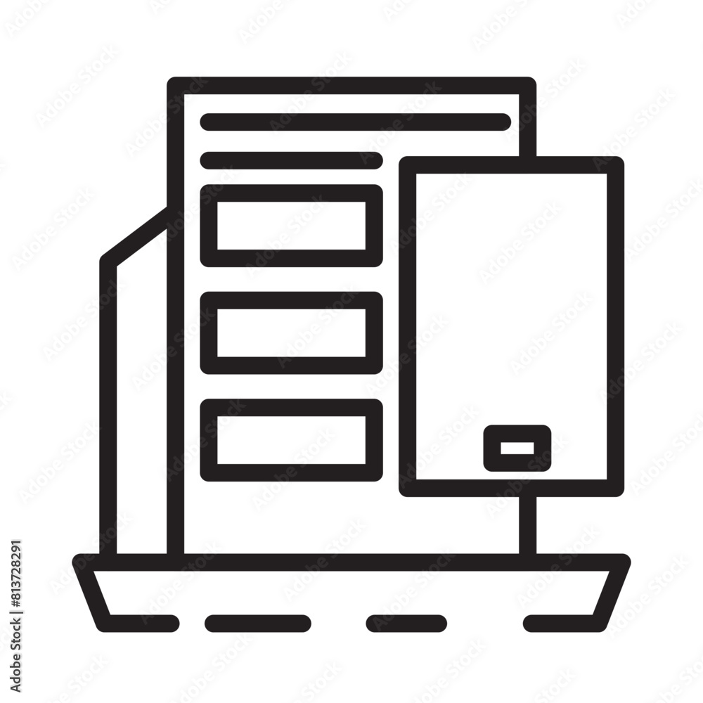 Banners Computer Inbound Line Icon Banners Computer Inbound Line Icon