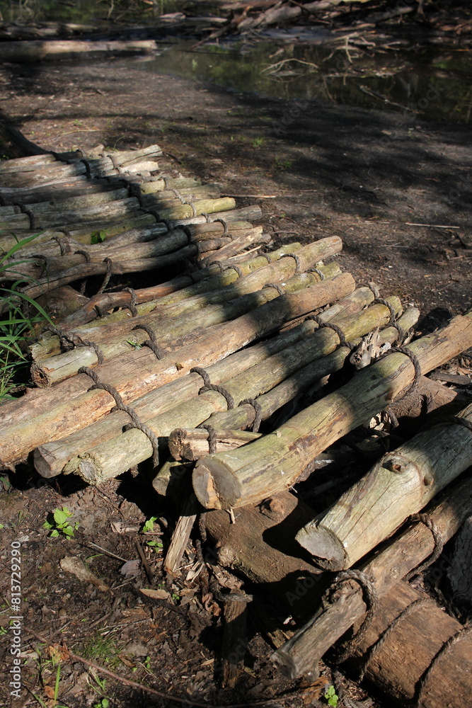 Obraz premium A wooden boardwalk.