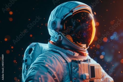 Encased in a meticulously crafted space suit, the astronaut ventured into the uncharted territories of space, embodying the relentless spirit of exploration photo