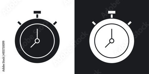 Stopwatch icon set. Icons for quick start timers, countdowns, and express deliveries. photo