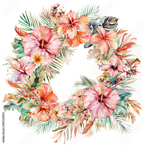 watercolor floral wreath no background