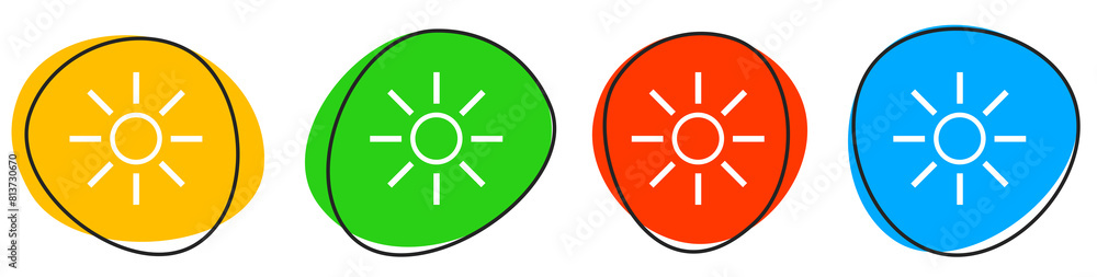 4 bunte Icons: Sonne - Button Banner 4 bunte Icons: Sonne - Button Banner