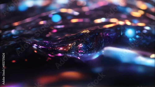 Abstract iridescent liquid background
