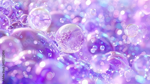 purple background and bubbles. Selective focus