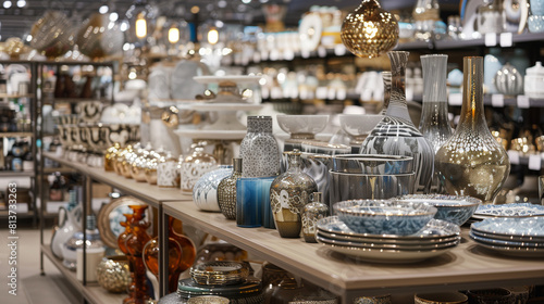 Display of Decor Items in Store at Shopping Center - Perfect for Retail Marketing Materials