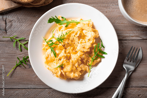 Tableau sur toile Scrambled eggs and coffee