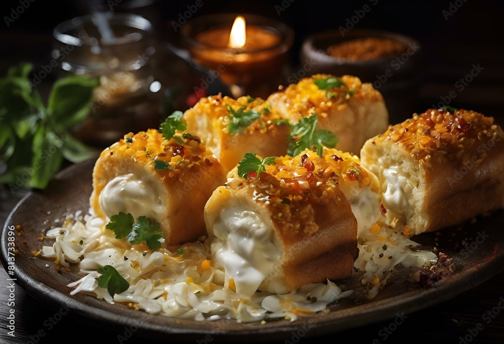 Traditional Brazilian tapioca filled with coalho cheese, a delicious and typical dish, AI-generated. Traditional Brazilian tapioca filled with coalho cheese, a delicious and typical dish, AI-generated.