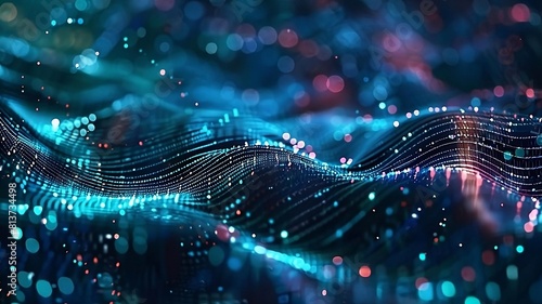 Digital Background Featuring Tech, AI, Data, and Audio Elements
