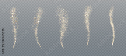 Star shimmer dust. Splash effect with glitter on transparent background PNG. A bright explosion of glitter. Vector illustration