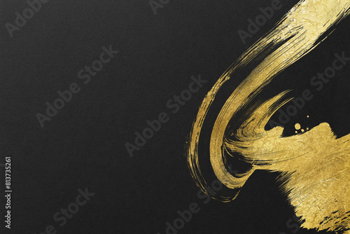 金の筆跡模様のある和紙風テクスチャ―