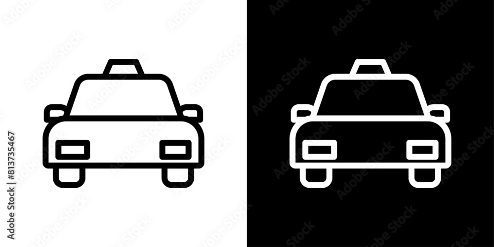 Taxi icon set. Car service icons for cabs and taxis.