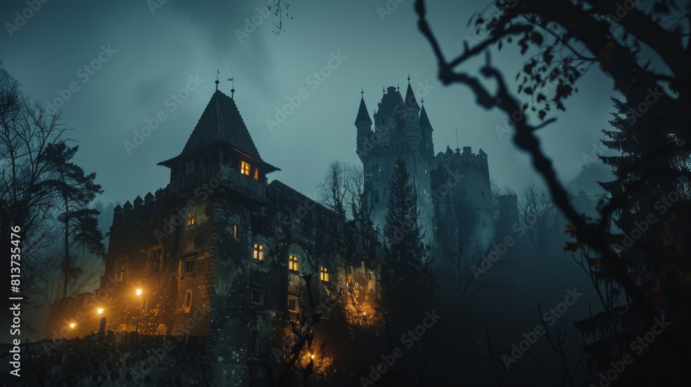 Haunted Castle in a Dark and Terrifying Horror Night Haunted Castle in a Dark and Terrifying Horror Night