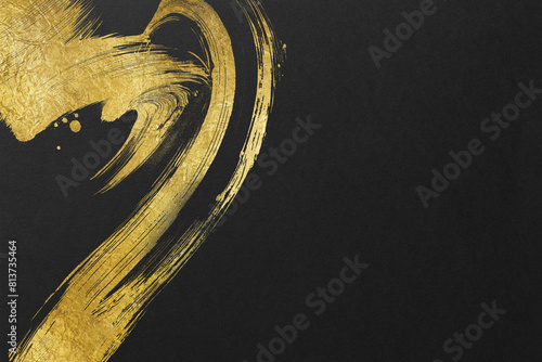 金の筆跡模様のある和紙風テクスチャ―