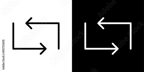 Arrows Repeat icon set. Loop vector symbol. Swap and replace sign. Refresh and rotate icon.
