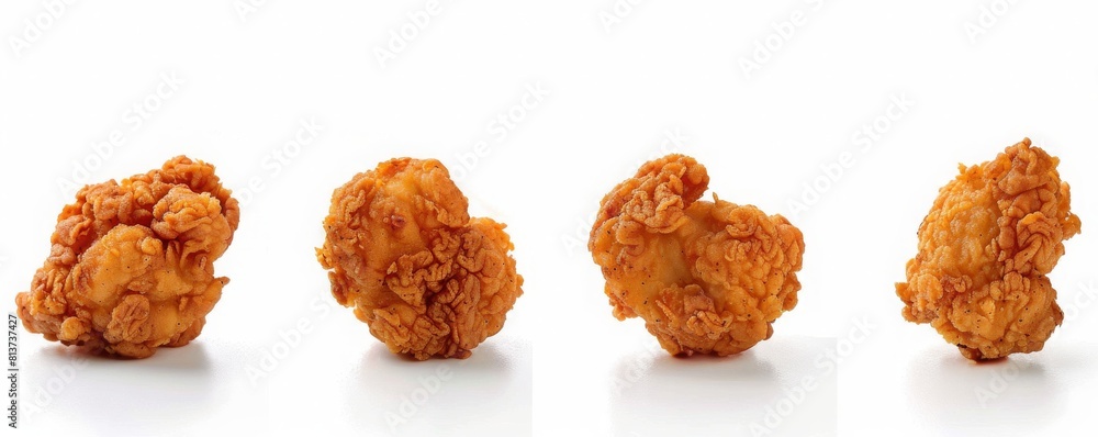 Collection set of fried chicken nuggets on a white background, cut out, cut-out, PNG Collection set of fried chicken nuggets on a white background, cut out, cut-out, PNG