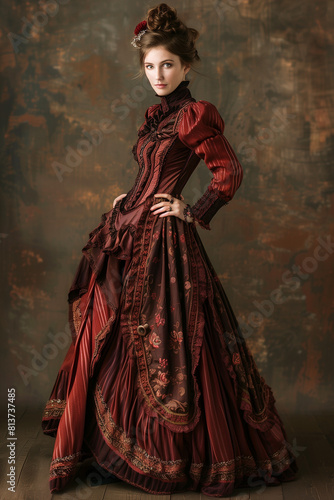 Victorian dress woman portrait