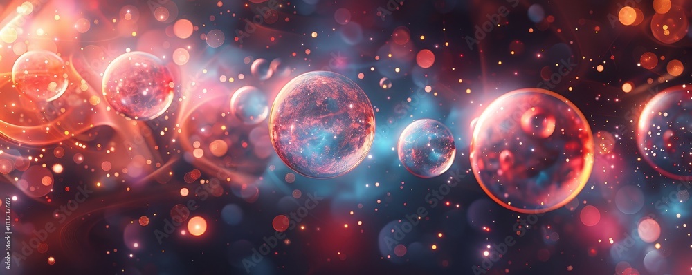 Abstract digital technology background with glowing orbs and abstract shapes. Abstract digital technology background with glowing orbs and abstract shapes.