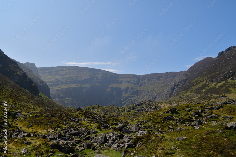Fototapeta premium Comeragh mountain, Coumshingaun Lough, Kilclooney, County Waterford, Ireland