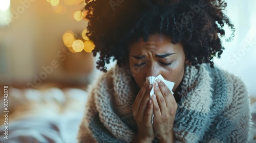 A Woman Nursing a Cold photo