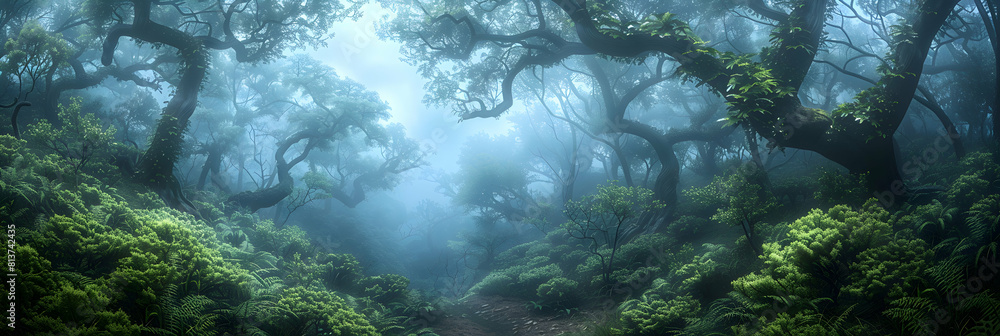 Mystical Morning in Enigmatic Old Growth Forest: Enhancing the Ancient Allure with a Misty Aura Photo Realistic Concept Mystical Morning in Enigmatic Old Growth Forest: Enhancing the Ancient Allure with a Misty Aura Photo Realistic Concept