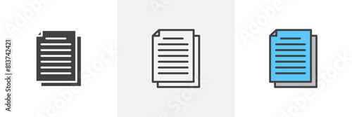 File Icon Set. Vector Icons for Documents and Spreadsheets.