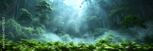 Misty Morning  Enhancing the Mystical and Ancient Allure of an Old Growth Forest   Photo Realistic Concept
