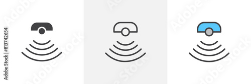 Sensor Icon Set. Vector Icons for Motion Detectors and Alarms.