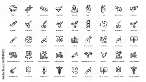 Medical and healthcare icon set